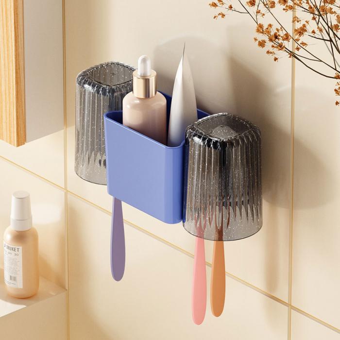 晶透雙杯壁掛收納架