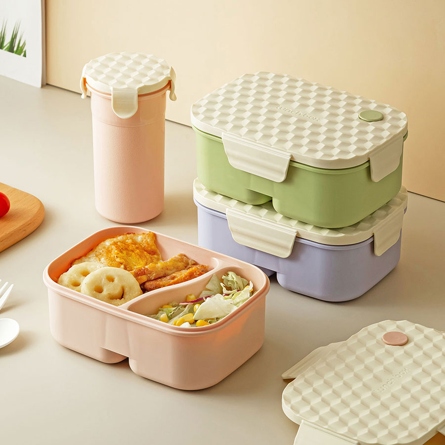 小簡小長方套裝飯盒