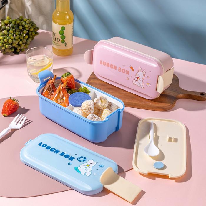 小長方單扣三格飯盒